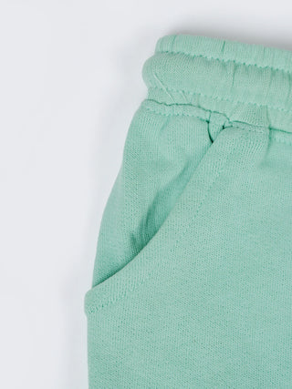 Kids Cotton Terry Shorts – Mint Green - Kidulan