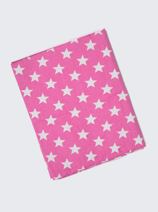 Twill Star Baby Cradle Cloth - White With Pink - Kidulan