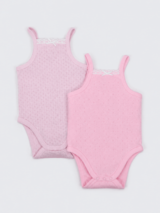 Baby Girls Cotton Camisole Bodysuit 2-Piece Combo - Kidulan