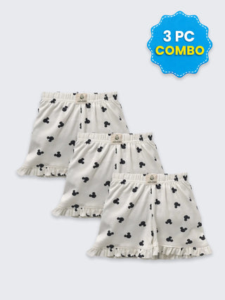3 Pc Unisex Combo Shorts 3-6Months