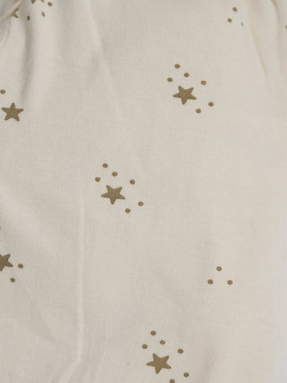 Baby Girls Star Print Cream Ruffle Sleeve Romper - Kidulan