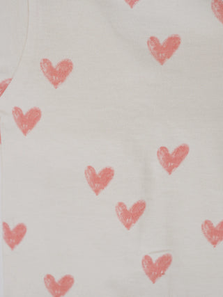Baby Heart Print Half Sleeve Jabla & Shorts Set - Kidulan
