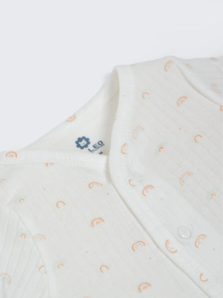 Baby Jabla & Shorts – White Rainbow Print - Kidulan