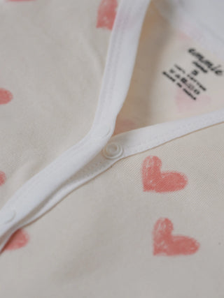 Baby Heart Print Half Sleeve Jabla & Shorts Set - Kidulan