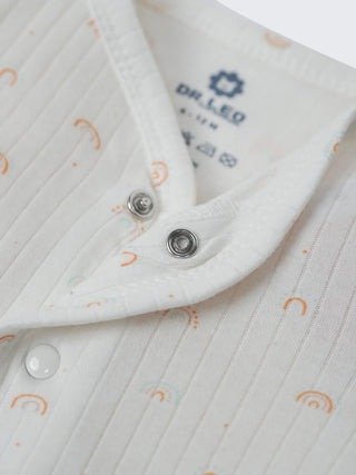 Baby Jabla & Shorts – White Rainbow Print - Kidulan
