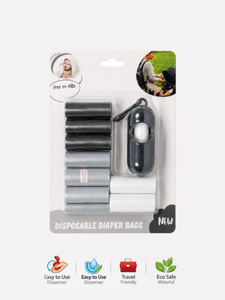 Portable Baby Diaper Disposal Bags with Dispenser - Kidulan