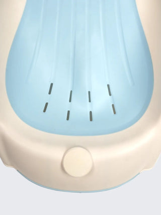 Foldable Anti - Slip Baby Bath Tub with Stand – Blue & Cream - Kidulan