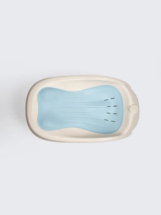 Foldable Anti - Slip Baby Bath Tub with Stand – Blue & Cream - Kidulan