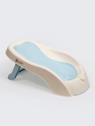 Foldable Anti - Slip Baby Bath Tub with Stand – Blue & Cream - Kidulan
