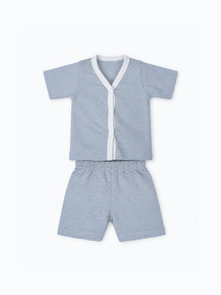 Baby Striped Half Sleeve Jabla & Shorts Set - Kidulan