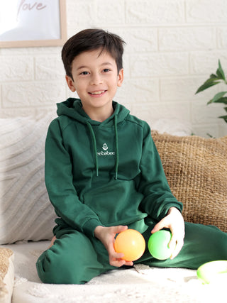 Solid Comfort Hooded Tracksuit - Forest Edition - Kidulan