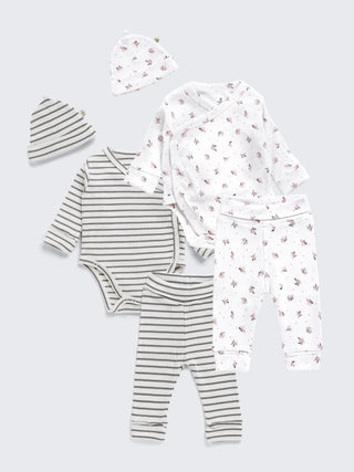 Premium Kimono Style Newborn Set – 6 - Piece Essential Combo - Kidulan