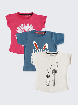 Baby Girl Graphic T-Shirts – Pack of 3 - Kidulan