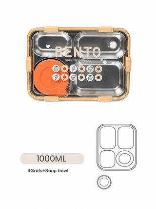 Stainless Steel Bento Lunch Box 1000ml - Kidulan
