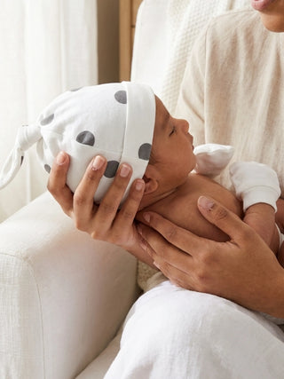 Baby Cap, Mittens & Booties Set – Polka Dot Hero - Kidulan
