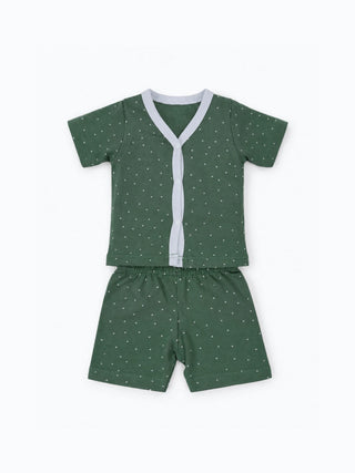 Baby Half Sleeve Jabla & Shorts Set - Green - Kidulan