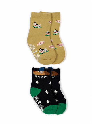 Kids Anti-Slip Cotton Socks – Pack of 2 - Kidulan