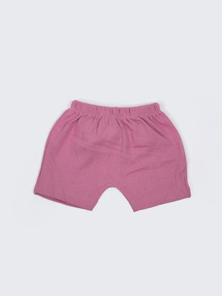 Baby Sleeveless Ribbed Cotton Jabla & Shorts Set - Kidulan