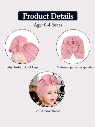 Baby Girls Turban Headwrap - Maroon & Pink - Kidulan