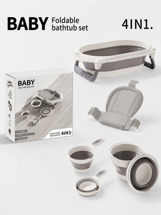 4-in-1 Foldable Baby Bath Tub Set with Bath Seat - Kidulan
