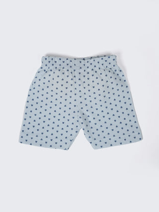 Baby Heart Printed Half Sleeve Jabla & Shorts Set - Kidulan