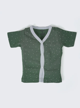 Baby Half Sleeve Jabla & Shorts Set - Green - Kidulan