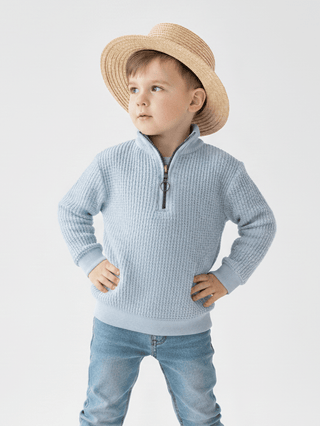 Boys Collar Zip - Up Sweatshirt - Kidulan