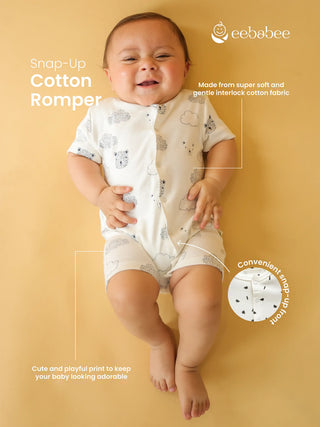 2 Pc Baby Romper Set with 3 Pc Waterproof PEVA Bib Combo - Kidulan