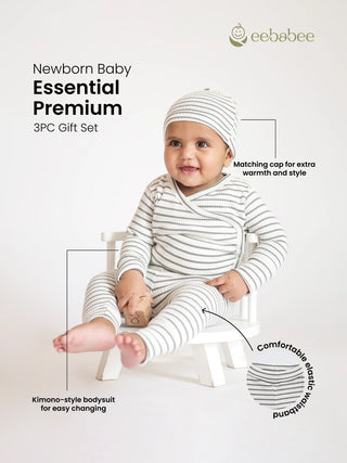 Newborn Baby Essential Premium 3-Piece Gift Set - Unisex