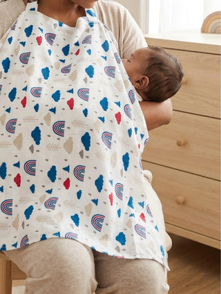 Breastfeeding Cover - Rainbow & Cloud Print - Kidulan
