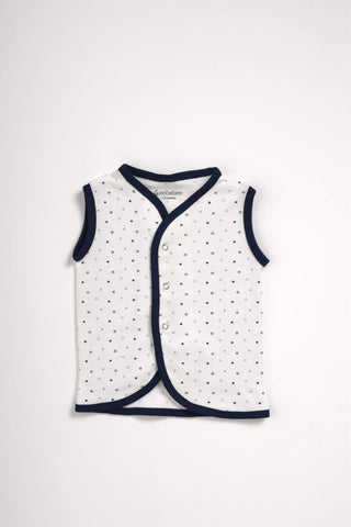 Sleeveless black border with star pattern jabla set for baby - Kidulan