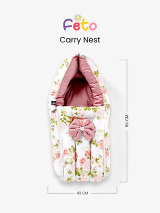 Premium Floral Carry Nest for New Born - Kidulan