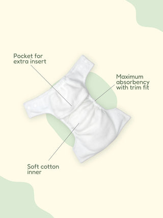 Reusable Sky Parachute Print Baby Cloth Diaper with Insert – Adjustable Washable Pocket Diaper - Kidulan
