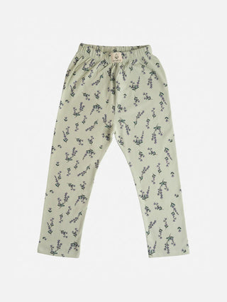 Black & yellow, white flower pattern in black & green leggings combo for baby girl - Kidulan