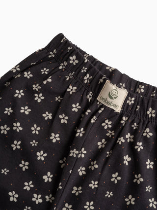 Flower pattern in black leggings for baby girl - Kidulan