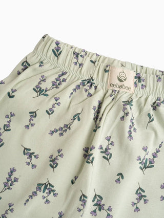 Flower pattern in green leggings for baby girl - Kidulan