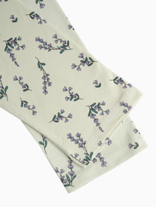 Flower pattern in green leggings for baby girl - Kidulan
