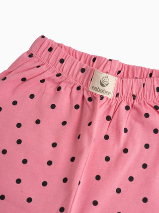 White heart pattern in pink leggings for baby girl - Kidulan