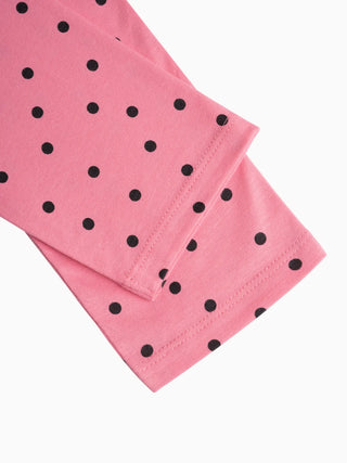 White heart pattern in pink leggings for baby girl - Kidulan