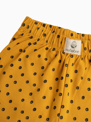Polka dot pattern in yellow leggings for baby girl - Kidulan