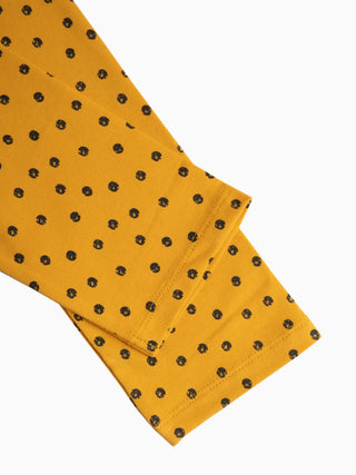 Polka dot pattern in yellow leggings for baby girl - Kidulan