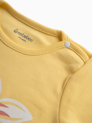 Full sleeve yellow graphic t-shirt for baby - Kidulan