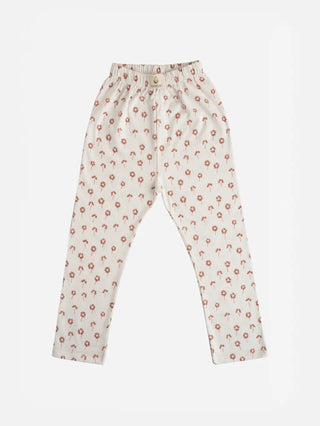 Black dot pattern in pink, flower pattern in white & graphic pattern in yellow leggings combo for baby girl -  - Kidulan