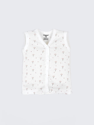 Baby Cotton Jabla & Shorts Set – Tiny Floral Print Sleeveless Baby Wear Combo (2 Sets) - Kidulan