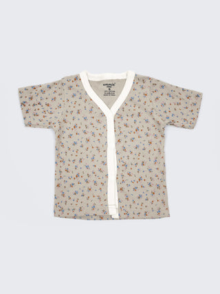 Baby Cotton Jabla & Shorts Set – Tiny Floral Print Half Sleeve Baby Wear Set - Kidulan