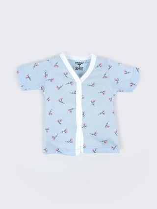 Baby Cotton Half Sleeve Jabla Combo Set – Love Print & Floral Blue Half Sleeve Baby Set - Kidulan