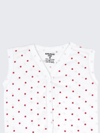 Baby Cotton Jabla & Shorts Set – Heart & Polka Dot Printed Sleeveless Newborn Baby Set - Kidulan