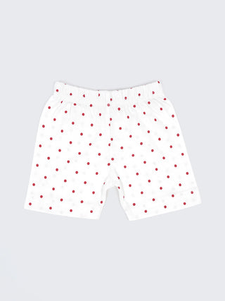 Baby Cotton Jabla & Shorts Set – Heart & Polka Dot Printed Sleeveless Newborn Baby Set - Kidulan