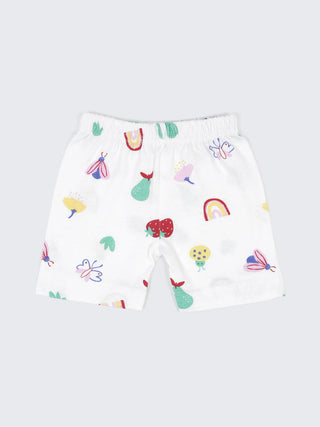 Baby Cotton Jabla & Shorts Set – Printed Sleeveless Newborn Baby Set - Kidulan