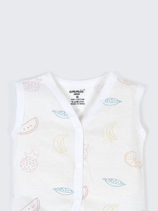 Baby Cotton Jabla & Shorts Set – Printed Sleeveless Newborn Baby Set - Kidulan
